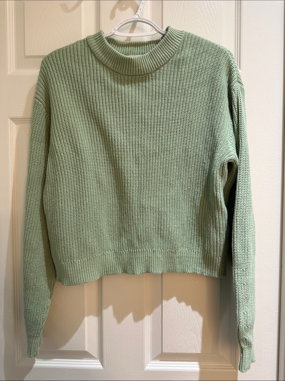 Women’s Sage Green Crewneck Knit Sweater